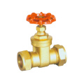 Brass compression gate valve for copper tube